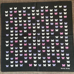 Vintage Hanae Mori Black Butterfly Scarf